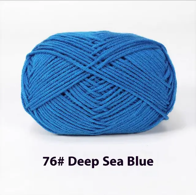 Four strand Milk Cotton Crochet Cotton Wool Ball 76 Deep Sea Blue - Shop at LoveMi