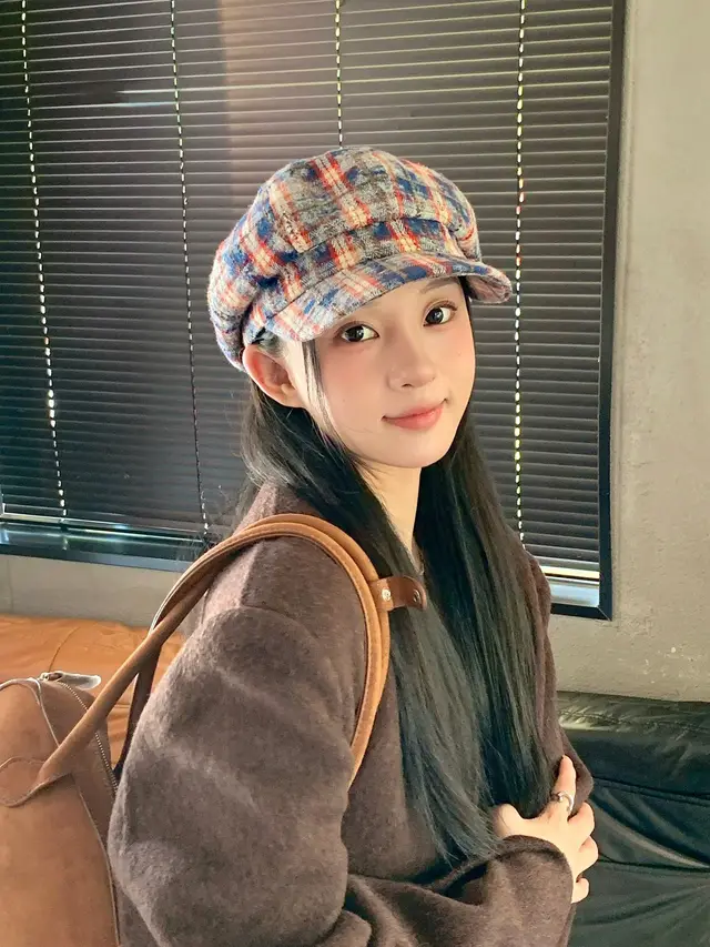 Retro British Peaked Cap All match Face looking Little Newsboy Hat Navy Blue - Shop at LoveMi