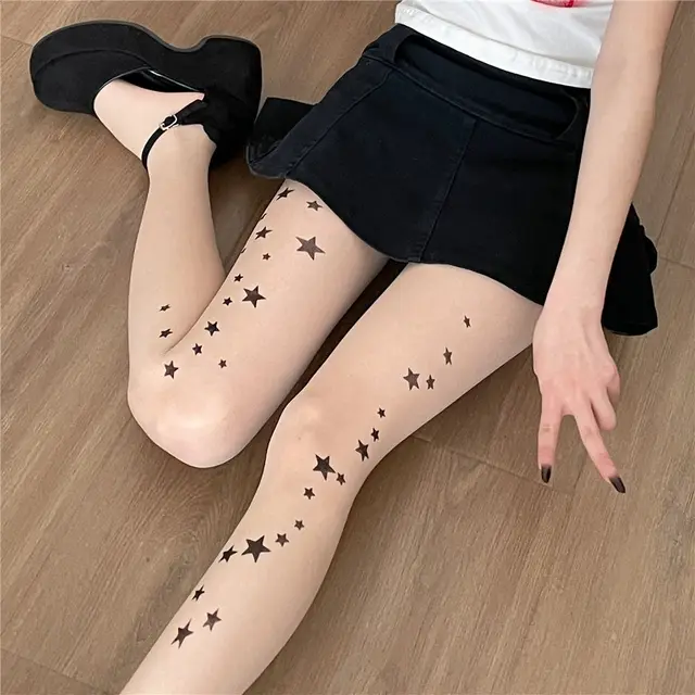 Sweet Cool Hot Girl Girl XINGX Printed Stockings Spring And Summer Thin Xingx Printing - Shop at LoveMi