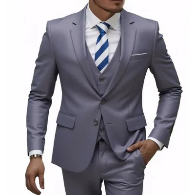 European And American Men's New Business Casual Suit Set Light Gray Suit - Shop at LoveMi