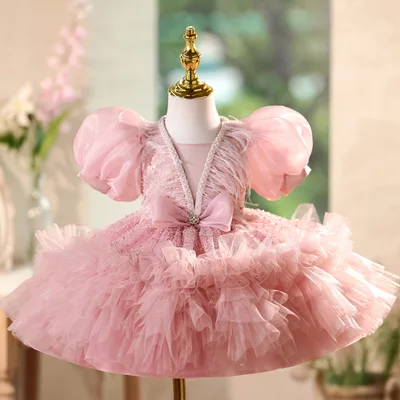 Piano Performance Birthday Princess Dress Summer Children's Costume Pink - Shop at LoveMi