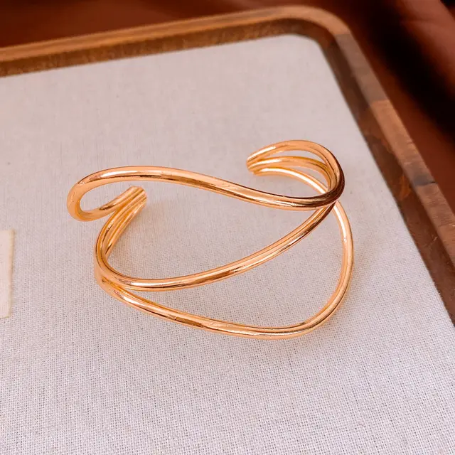 Geometric Irregular Lines Open ended Bracelet All match Bracelet Simple Personality Gold - Shop at LoveMi