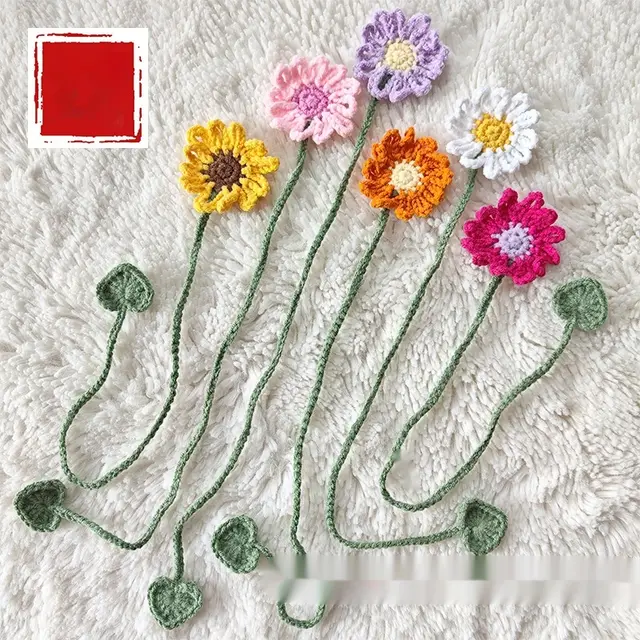 Hand crocheted Wool Bookmark 4 Strand Milk Cotton Sweetened Bean Paste Suit - Shop at LoveMi
