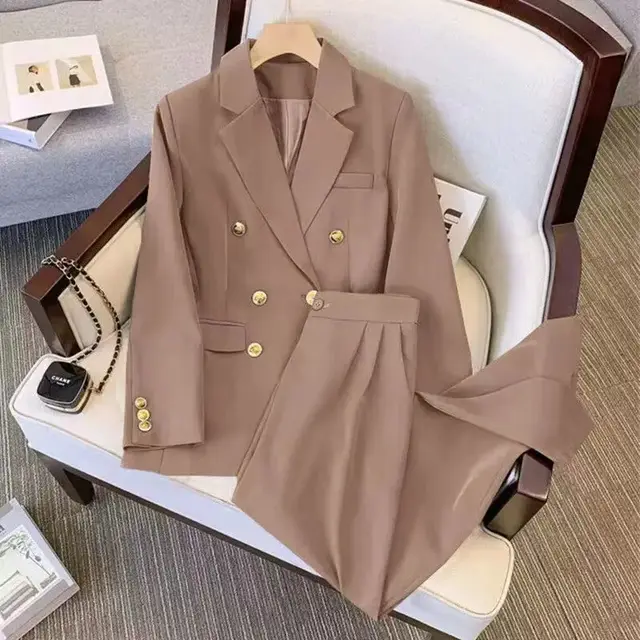 Fashion Loose Temperament High grade Slimming Top Younger Blouse Khaki Suit - Shop at LoveMi
