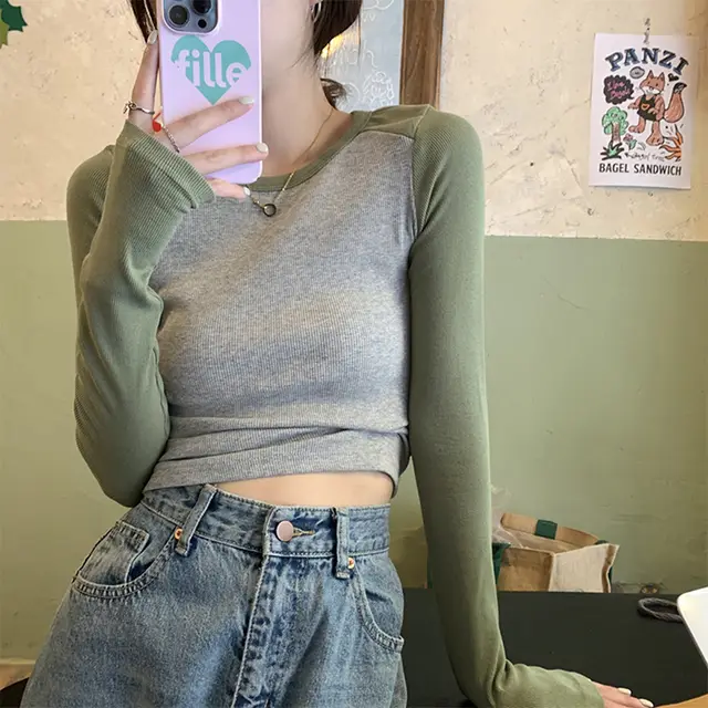 Female Casual Multicolor Slim Fit Slimming Top Green - Shop at LoveMi