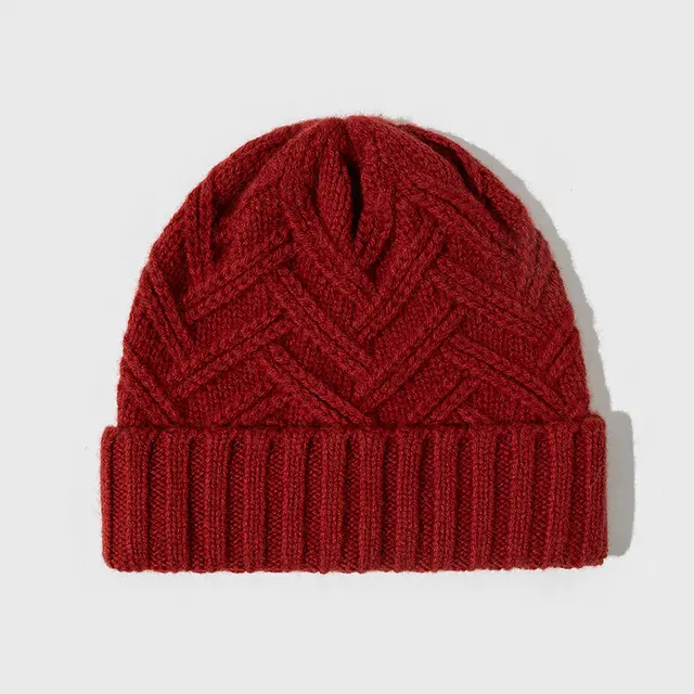 Wool Knitted Thickened Autumn And Winter Warm Wool Hat Ankela Red - Shop at LoveMi