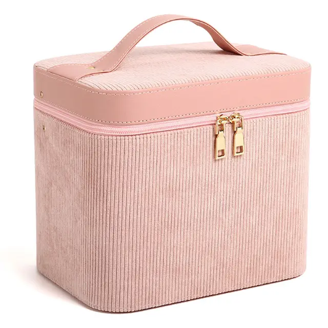 Large Capacity Cosmetic Case Portable Storage Box Pink - Shop at LoveMi