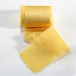 Solid Color Household 5 Yards Shredded Raw Edge Satin Ribbon - Yellow