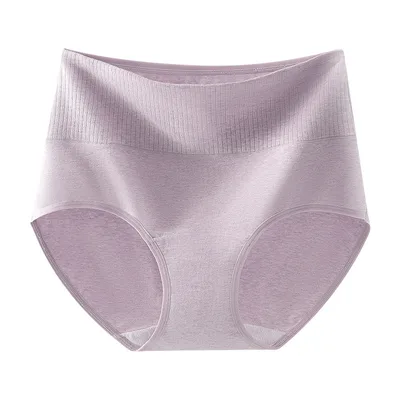 High Waist 60 Colored Cotton Antibacterial Belly Contracting Large Size Purple - Shop at LoveMi