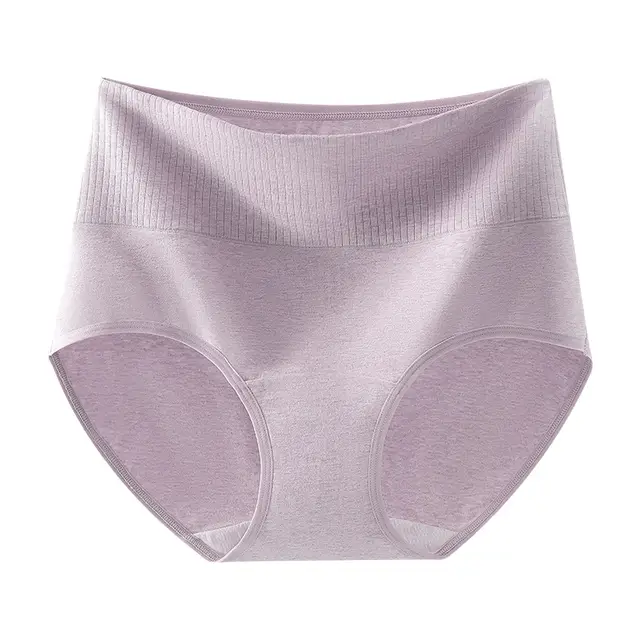 High Waist 60 Colored Cotton Antibacterial Belly Contracting Large Size Purple - Shop at LoveMi