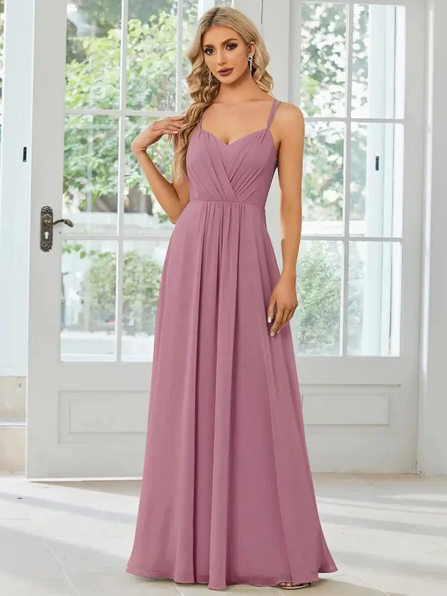 Sling Banquet Temperament Long Pleating Dress Purple - Shop at LoveMi