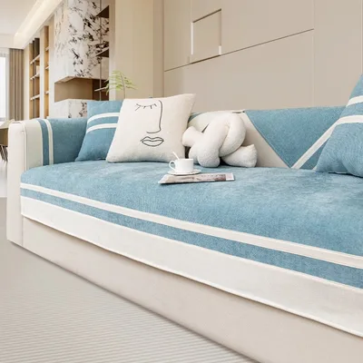 Light Luxury High grade Sofa Cushion Four Seasons Universal Thickening Lake Blue - Shop at LoveMi