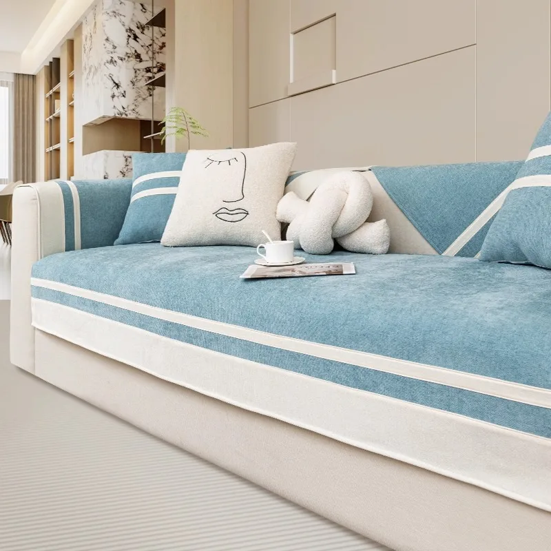 Light Luxury High grade Sofa Cushion Four Seasons Universal Thickening Lake Blue - Shop at LoveMi