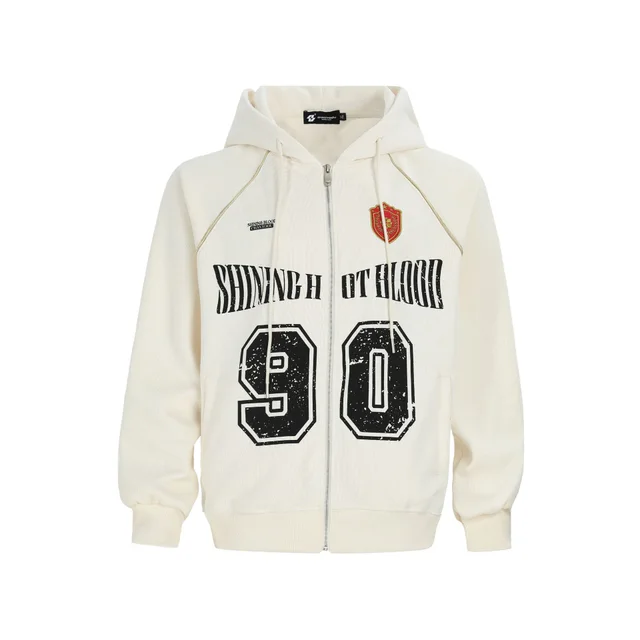 Women's American style Retro Line Letter Embroidery Loose Casual Jacket Apricot - Shop at LoveMi