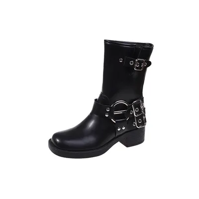 British Platform Fashion Trendy Women's Boots Black - Shop at LoveMi