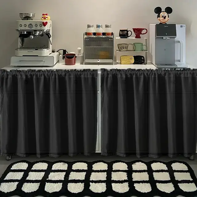 Thickened Chiffon Waterproof Shade Curtain Kitchen Black - Shop at LoveMi