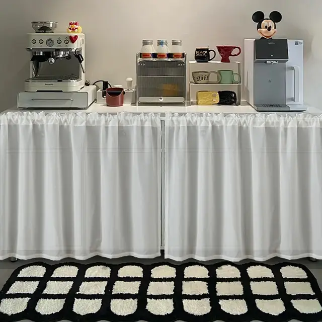 Thickened Chiffon Waterproof Shade Curtain Kitchen Milky White - Shop at LoveMi