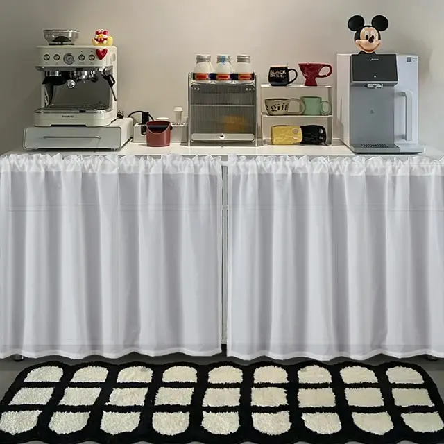 Thickened Chiffon Waterproof Shade Curtain Kitchen White - Shop at LoveMi