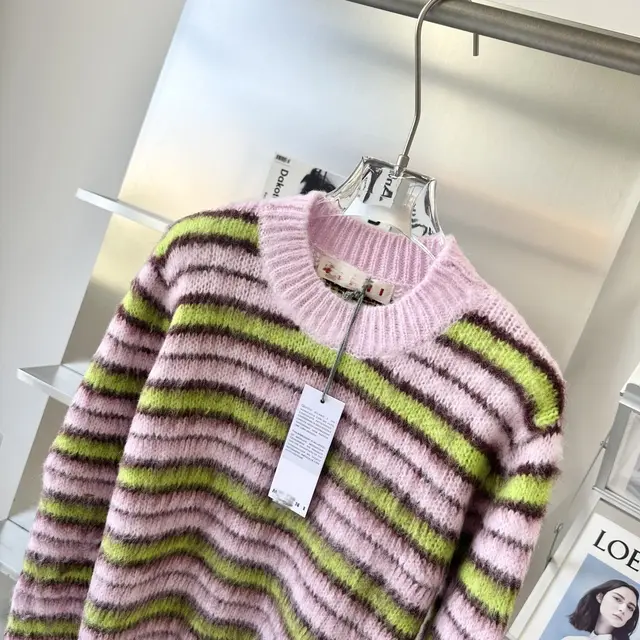 High grade Lazy Coat Haima Wool Knitted Cardigan Sweater Round Neck Pullover - Shop at LoveMi