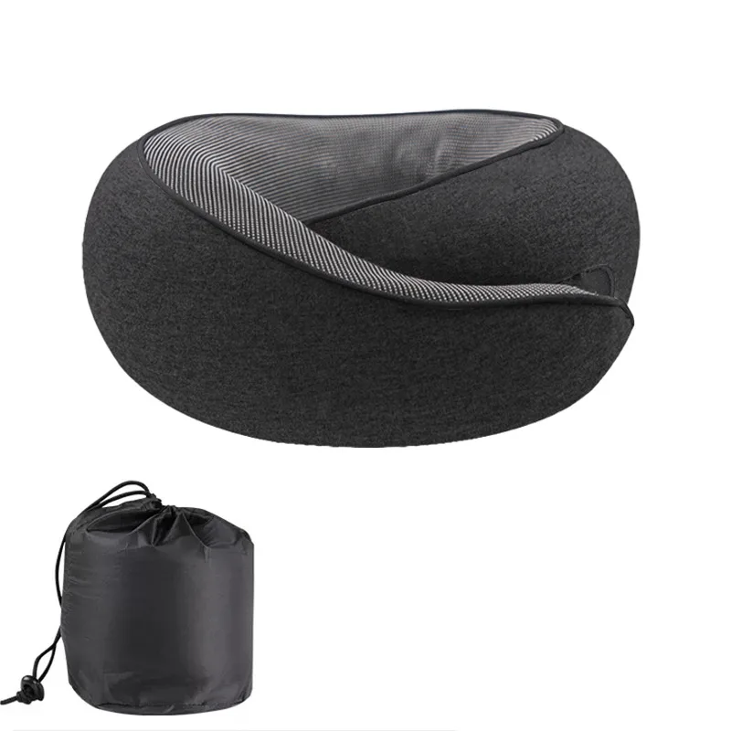 U shaped Neck Pillow Travel Essential Memory Foam Black Buggy Bag - Shop at LoveMi