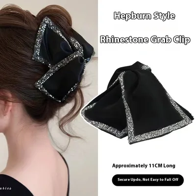High end Hepburn Style Louis Grip New Black Crystal 384 Audrey Diamond 11Cm - Shop at LoveMi