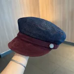 Dark Blue Purplish Red Brim