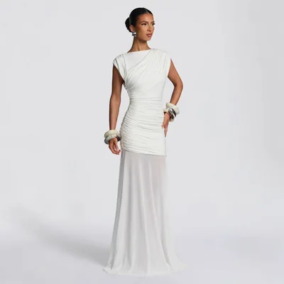 Fashion French Style Temperament Satin Dress Women White - Shop at LoveMi