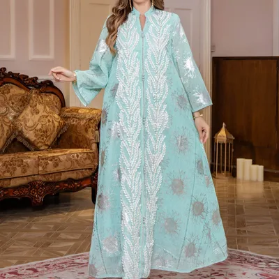 Women's Embroidered Dubai Dress Arab Clothing Green - Shop at LoveMi
