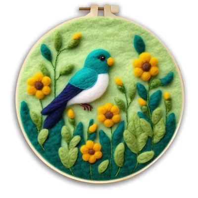 Round Fabric Embroidery Decoration Three dimensional Production Blanket Painting Handmade Ingredients Mzh726 - Shop at LoveMi