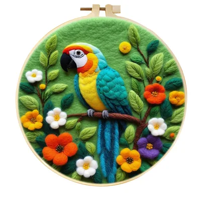 Round Fabric Embroidery Decoration Three dimensional Production Blanket Painting Handmade Ingredients Mzh729 - Shop at LoveMi