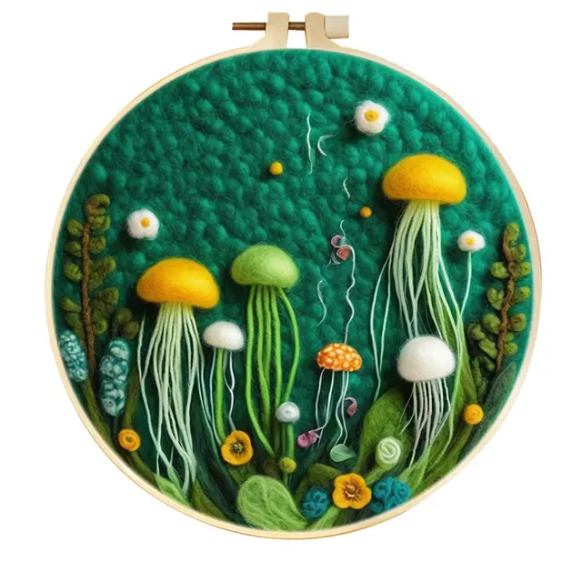 Round Fabric Embroidery Decoration Three dimensional Production Blanket Painting Handmade Ingredients Mzh731 - Shop at LoveMi