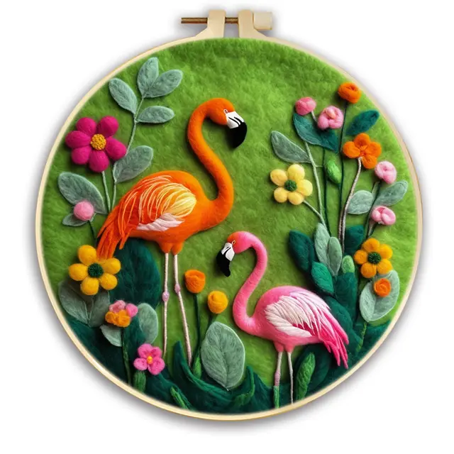 Round Fabric Embroidery Decoration Three dimensional Production Blanket Painting Handmade Ingredients Mzh737 - Shop at LoveMi