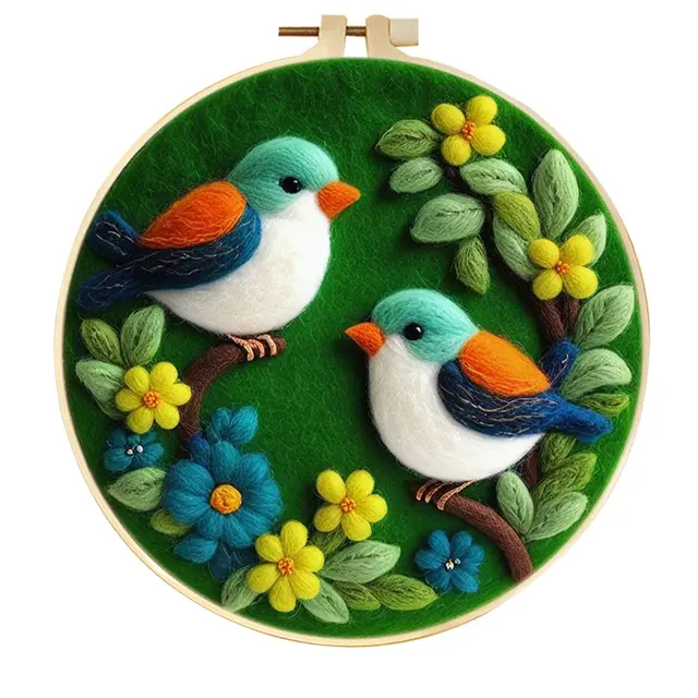 Round Fabric Embroidery Decoration Three dimensional Production Blanket Painting Handmade Ingredients Mzh741 - Shop at LoveMi