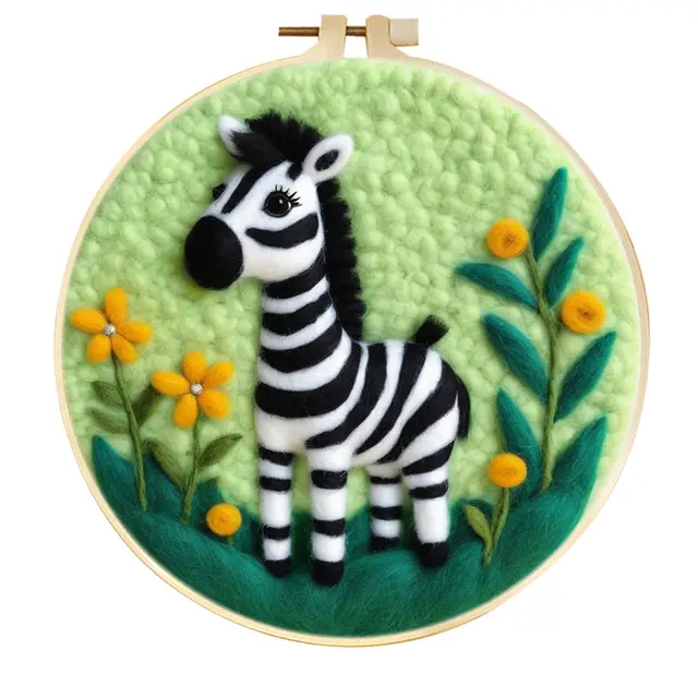 Round Fabric Embroidery Decoration Three dimensional Production Blanket Painting Handmade Ingredients Mzh764 - Shop at LoveMi