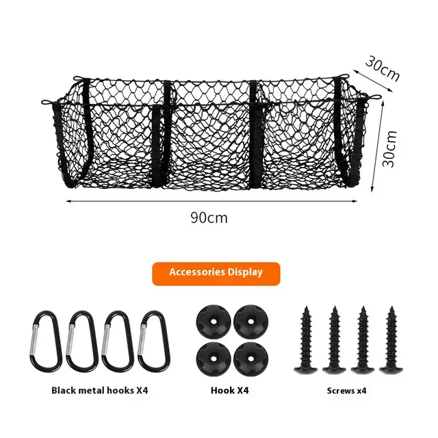 Car Trunk Luggage Three grid Three dimensional Storage Net Pocket 90X30X30 - Shop at LoveMi