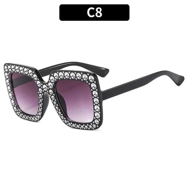 Plastic Box Sunglasses Fashion Personality Trend Black Frame Gray Piece - Shop at LoveMi