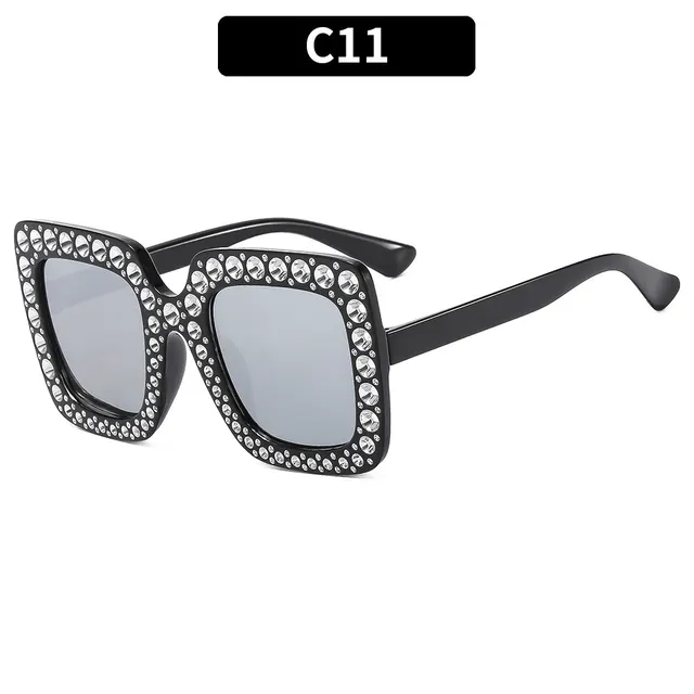 Plastic Box Sunglasses Fashion Personality Trend Black Frame White Mercury - Shop at LoveMi