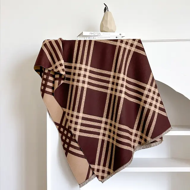 Qianjin Elegant Cashmere like Scarf Brown - Shop at LoveMi