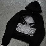 Women's Fashion Personalized Dark Printed Sweater - Black