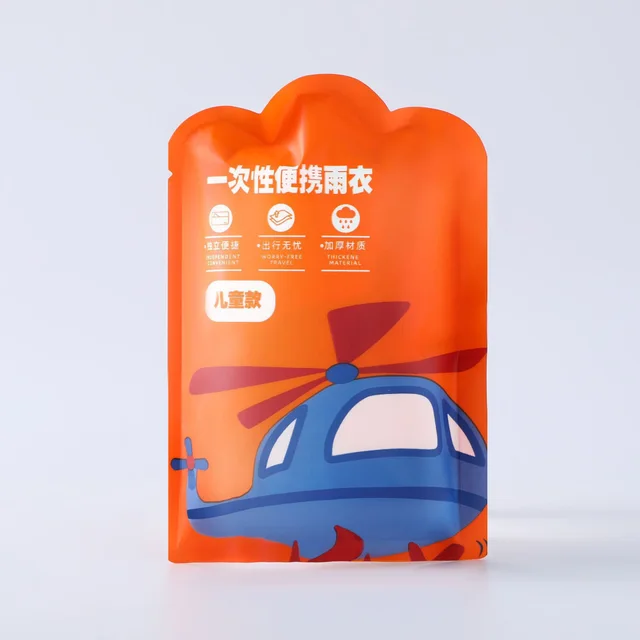 Disposable Children's Card Raincoat Portable Long Poncho Orange - Shop at LoveMi