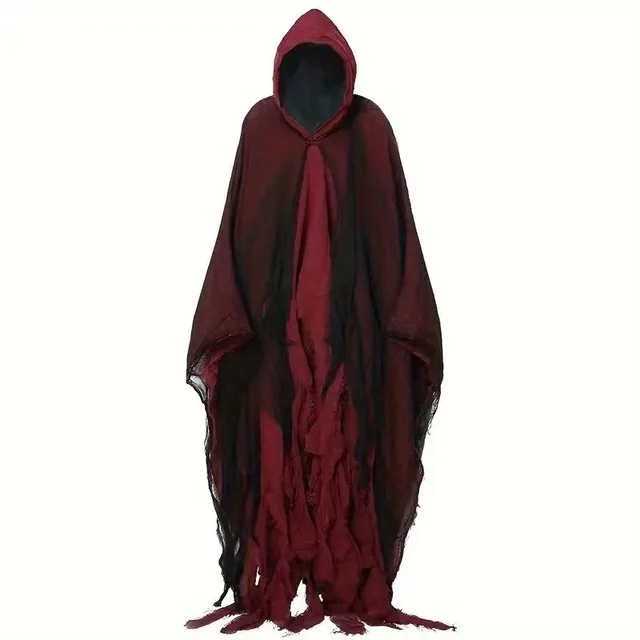 Halloween Witch Cloak Skull patterned Clothes Death Costume Props Red - Shop at LoveMi
