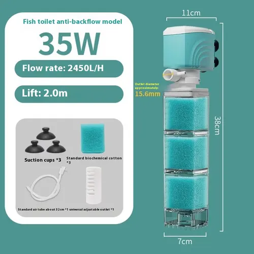 Anti backflow Filter Aerating Fish Tank Built in Filter 35W - Shop at LoveMi
