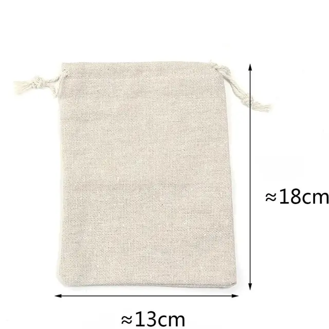 Cotton Linen Sack Breathable Small Cloth Bag Jewelry Bracelet Storage 13X18Cm - Shop at LoveMi