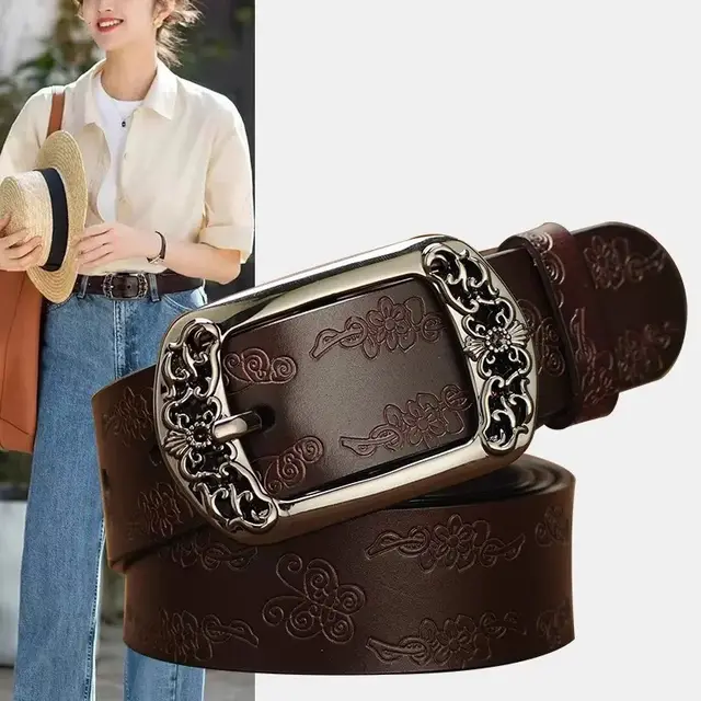 New Fashion Versatile Women's Decorative Jeans Belt Brown - Shop at LoveMi