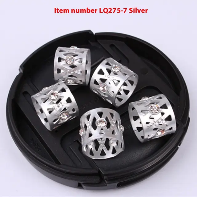 Wig Decoration Hollow Jeweled 7 Color Aluminum Aluminum Headwear Hair Ring Lq2757 Silver - Shop at LoveMi