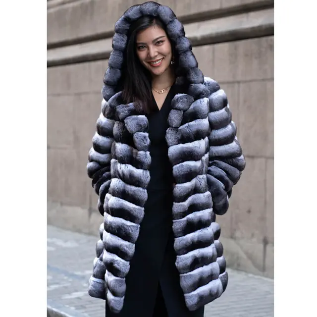 Casual Mid length Warm Artificial Mink Hair Marten Overcoats Zebra Stripes - Shop at LoveMi