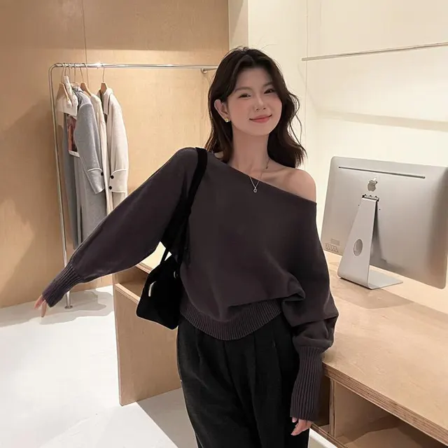 Women's High grade Lazy Inner Wear Blouse Carbon Gray - Shop at LoveMi