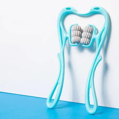 Six wheel Neck Massager Shoulder Neck Waist Multifunctional Blue - Shop at LoveMi