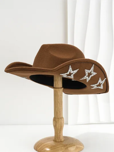 Woolen Felt Western Denim Top Hat Party Hat Brown - Shop at LoveMi