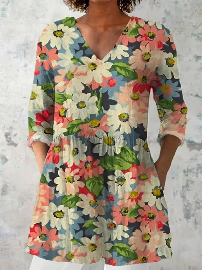 Women's Retro Slim Fit Printed Long sleeved Top 3Style - Shop at LoveMi